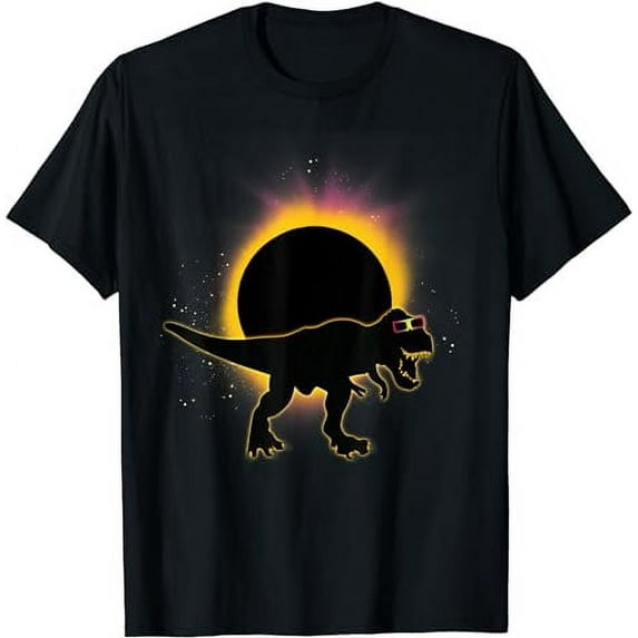 Solar Eclipse TRex Dinosaur Wearing Solar Eclipse Glasses T-Shirt