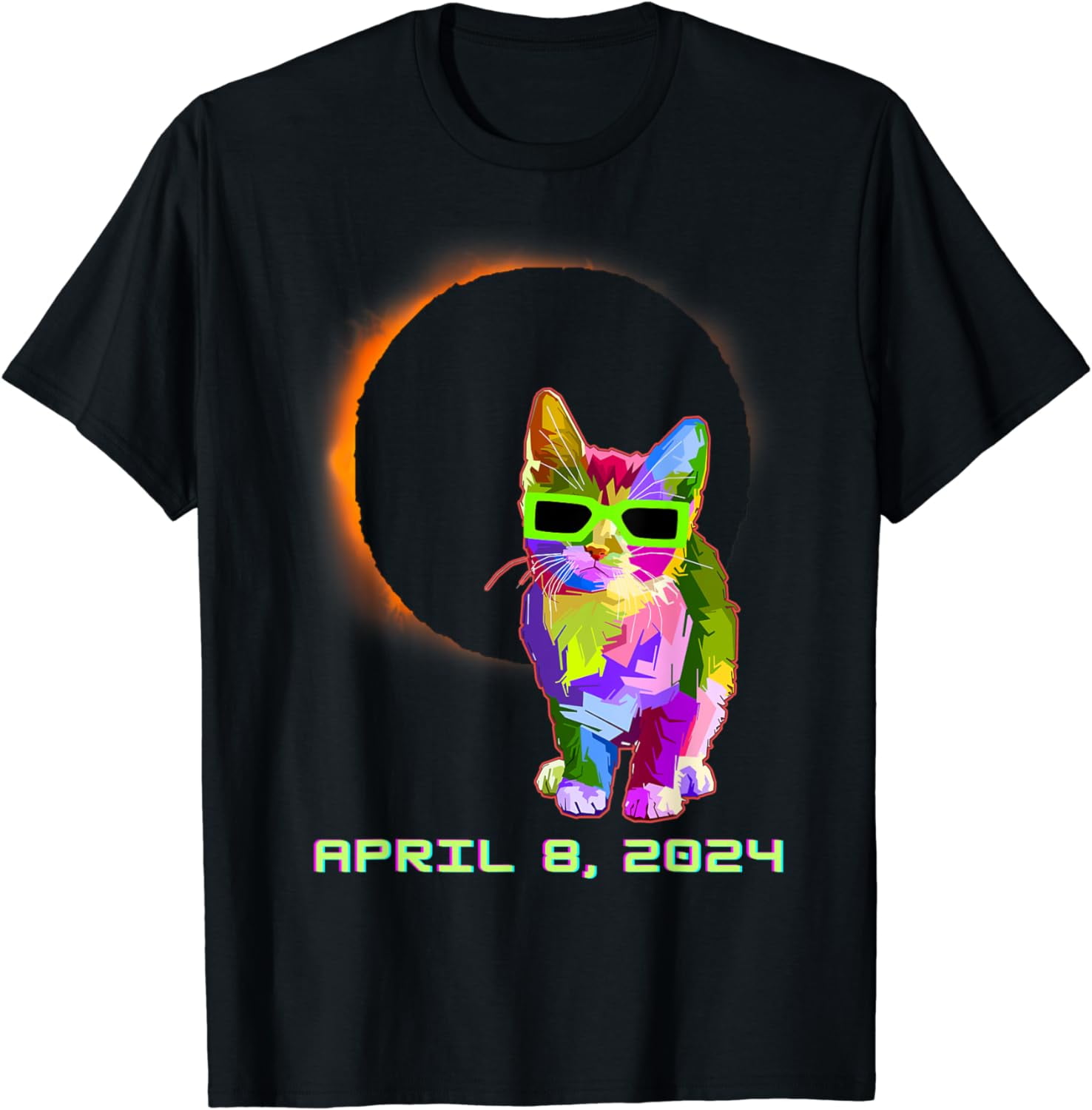 Solar Eclipse TShirt 2024 Cat Wearing Solar Eclipse Glasses TShirt