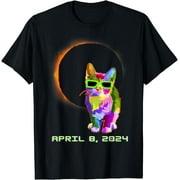 Solar Eclipse TShirt 2024 Cat Wearing Solar Eclipse Glasses T-Shirt