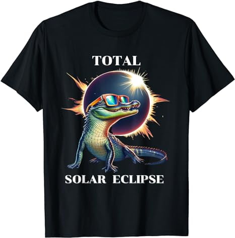 Solar Eclipse crocodile April 8 2024 America Solar Eclipse T-Shirt ...