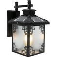 thumbnail image 1 of Solar & Electric Dual-Powered Outdoor Wall Light Black Waterproof Wall Lamp, Auto On/Off, Weatherproof for Garden, Patio, Porch (Installation Hardware Included), 1 of 8