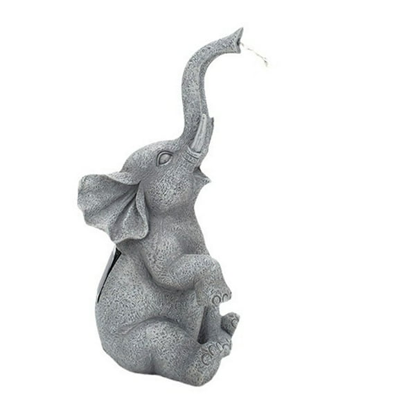 Solar Elephant Statue Solar Resin Garden Decor Outdoor Sculpture Resin Garden Decor for Outdoor Display