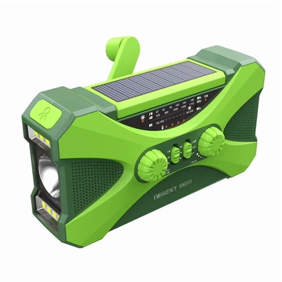 Solar Emergency Radio 10000mAh, Hand Crank, AM/FM/NOAA, SOS Alert, Flashlight, Reading Lamp, Phone Charger A