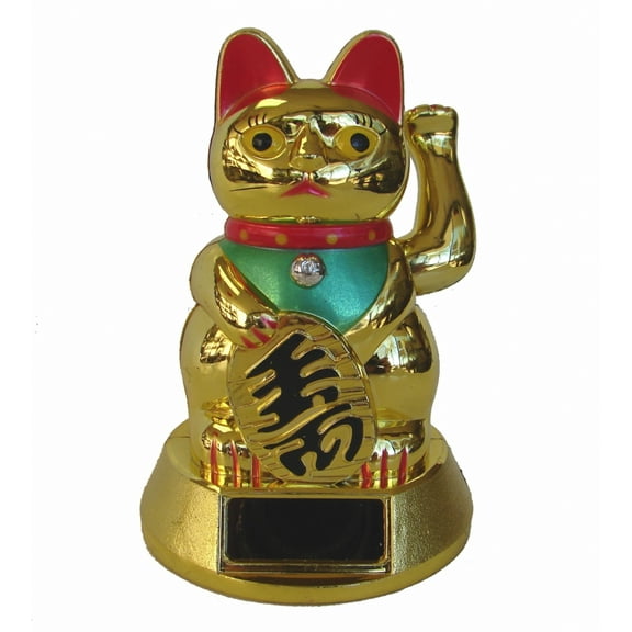 Solar Energy Golden Lucky Cat Statue