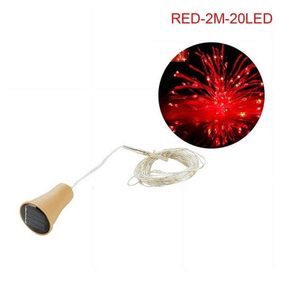 Solar Energy Wine Bottle Lights LED Strings Copper Wire Home Party Decoration