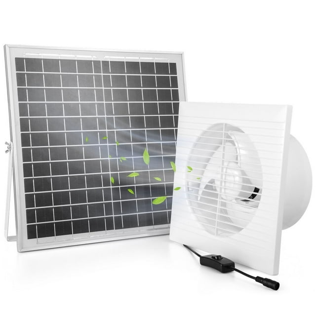 Solar Exhaust Fan, Solar Powered Exhaust fan, 12V Exhaust Fan with Solar Panel, 10 Inch Solar