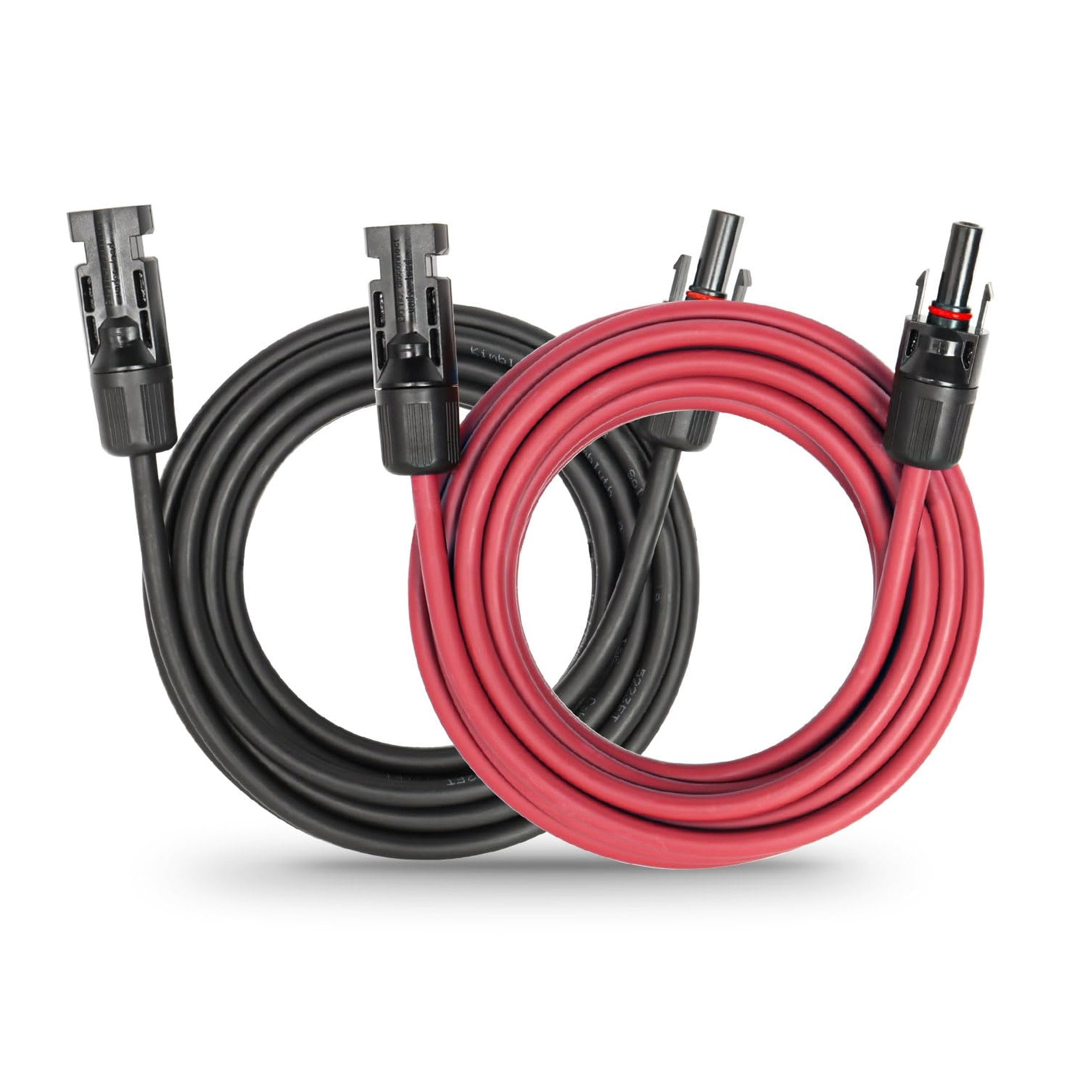 Solar Extension Cable 20FT Black Red 10 AWG Tinned Wire for Panels RV Boat