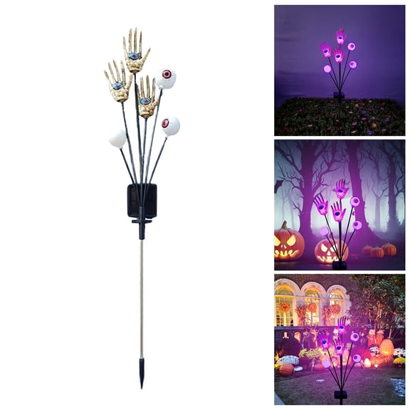 Solar Eyeball Lights Outdoor - Halloween Swaying Branch Lights with LED, Spooky Pathway Decorations for Garden & Yard, Solar-Powered Dusk to Dawn Function for Patio, Haunted House Party Decor