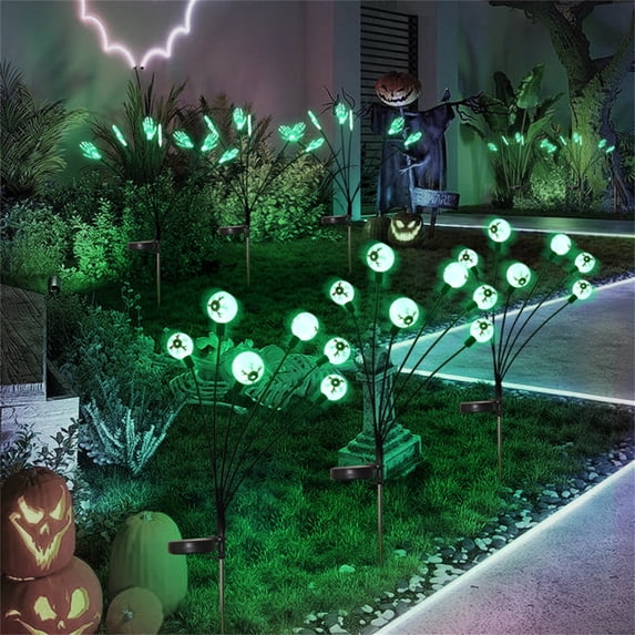 Solar Eyeball Stake Lights, Creepy LED Halloween Outdoor Stake Decor, Waterproof Auto‑Activated Pathway Light for Yard Lawn Patio, 6‑Light Pack