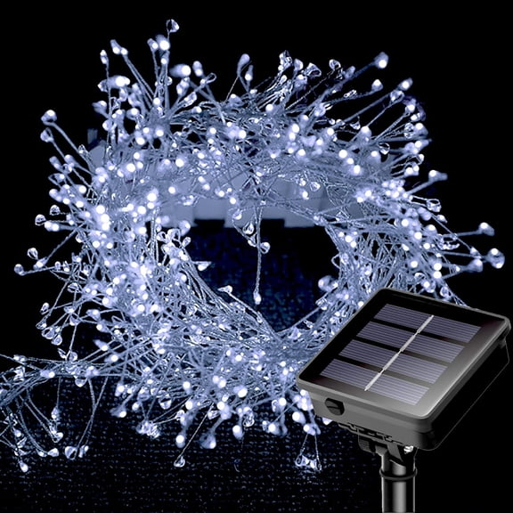 Solar Fairy Lights - 29.53Ft 300 LED Waterproof Solar Firecracker Lights with 8 Modes, Outdoor Christmas String Lights for Garden, Wedding, Party Decor