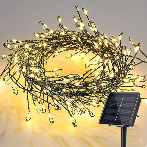 Solar Fairy Lights - 29.53Ft 300 LED Waterproof Solar Firecracker Lights with 8 Modes, Outdoor Christmas String Lights for Garden, Wedding