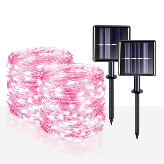 Solar Fairy Lights, 33ft 100 Led Ivy Solar String Light Outdoor Waterproof, 8 Modes Leaf Lights for Balcony, Yard, Patio, Garden, Fence (Warm White)
