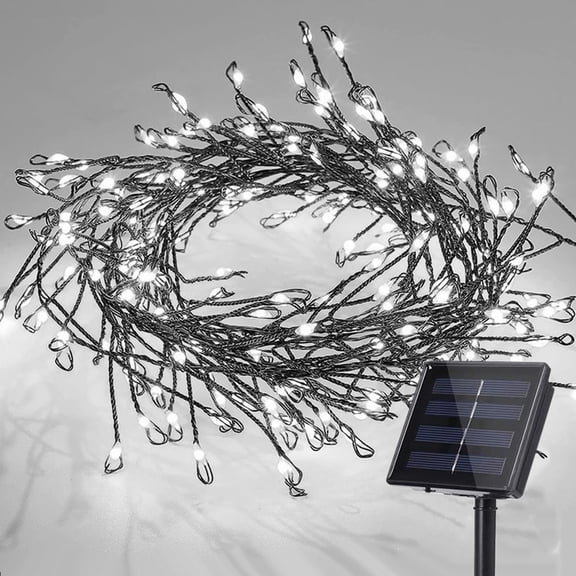 Solar Fairy Lights - 4.92Ft 50 LED Waterproof Solar Firecracker Lights with 8 Modes, Outdoor Christmas String Lights for Garden, Wedding