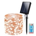 thumbnail image 1 of Solar Fairy Lights Outdoor, 39ft 100LED Solar Powered String Lights 8 Modes, Remote Control and Timer ,IP65 Waterproof Garden Decorative Light for Patio Yard Tree Christmas Party (Cool White), 1 of 8
