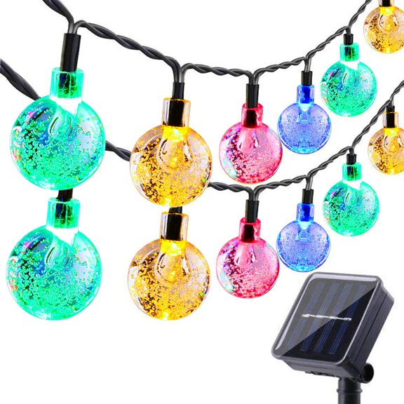 Solar Fairy Lights Outdoor Waterproof,50LED Solar Garden Lights,8 Mode 23Ft String Lights for Garden,Patio,Yard,Home,Christmas,Parties,Wedding(Multi-Coloured)