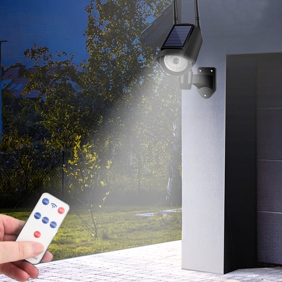 Solar Fake Dummy Security Camera, IP66 Waterproof Motion Sensor LED Flashing Light Outdoor Garden Business Surveillance Lamp