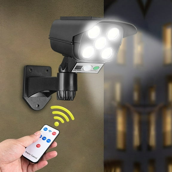 Solar Fake Security Camera Light, Kadlawus Simulated Monitoring Fake Camera, Solar Induction Wall Lamp with LED Strong Light, Anti Theft Street Lamp with Remote Control