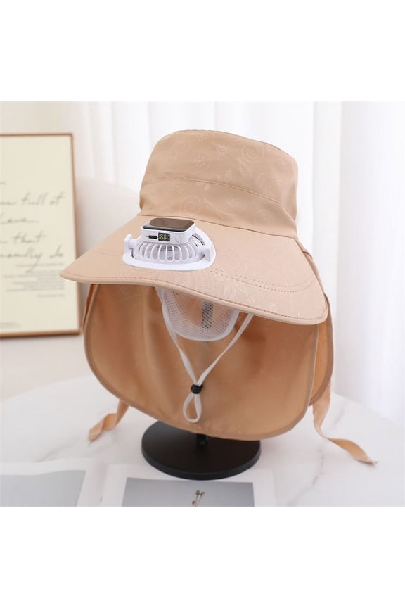 Solar Fan Bucket Hat for Men Women UPF50+ Sun Wide Brim Outdoor Sports Summer Fishing Hat with Technology Gardening Hat Women Outback Hat Washable Swim Hat Men Womens Summer Hat Roofing Hats