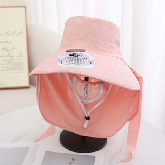 Solar Fan Bucket Hat for Men Women UPF50+ Sun Wide Brim Outdoor Sports Summer Fishing Hat with Technology Gardening Hat Women Outback Hat Washable Swim Hat Men Womens Summer Hat Roofing Hats