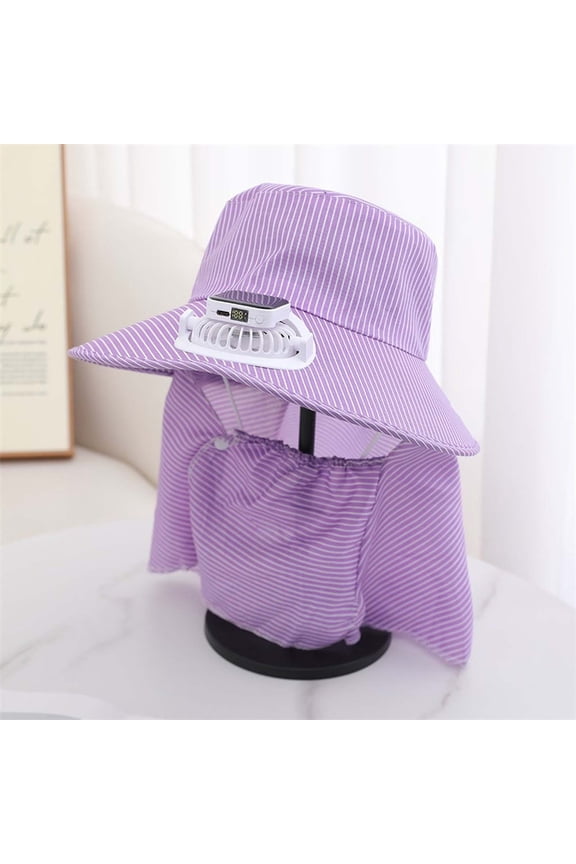 Solar Fan Bucket Hat For Men Women UPF50+ Sun Wide Brim Outdoor Sports Summer Fishing Hat With Technology Hats for Mens Junior Swim Hat Floppy Hat for Women Bio Visor Hat with Drawstring Small Size