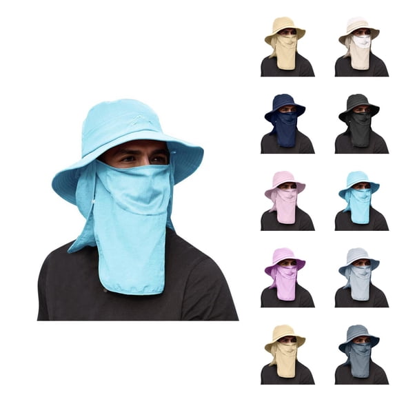 Solar Fan Bucket Hat Women - Cooling UPF 50+ Sun Hat with Wide Brim Womens Summer Sun Hat Wide Brim Outdoor Hat Foldable Ponytail Bucket Cap For Beach Fishing Hiking