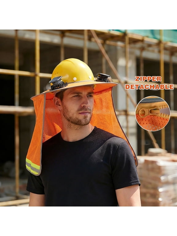Solar Fan Hat Brim, Sun Shade Hat Attachment Cooling Fan Wide Brim UV Protection Foldable Helmet Sun Visor with Dual Fans Breathable Outdoor Work Shade Cover
