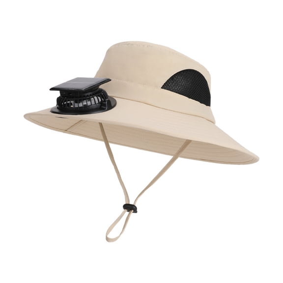 Solar Fan Hat For Men And Women Breathable Nylon Mesh Wide Brim Sun Protective Outdoor Summer Hat Hiking Camping Beach