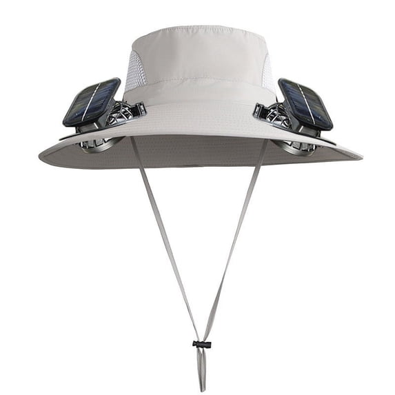 Solar Fan Hat, Hat with Fans Solar Power, Summer Cooling Ultralight Wide Brim Outdoor Hats, 3 Speed Adjustable, Fishing Hat with Built in Fan