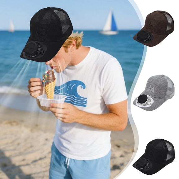 Solar Fan Hat Sunscreen Cap - Solar Powered Cooling, Breathable Polyester Design, Usb Portable Charging, Hygienic Easy-clean Sunhat, Topliu