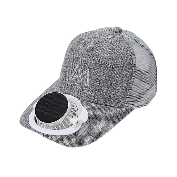 Solar Fan Hat, USB Rechargeable & Solar Powered Cooling Hat with Adjustable 360° Fan, Portable Sun Protection Hat for Outdoor Sports, Breathable Detachable Sun Hat