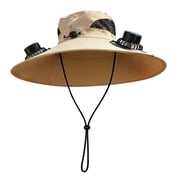 Solar Fan Hat, Wide Brim Breathable Sun Protection Cap with Solar Powered Fan, Outdoor Fishing Hiking Hat
