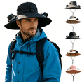 thumbnail image 1 of Solar Fan Hat, Wide Brim Breathable Sun Protection Cap with Solar Powered Fan, Outdoor Fishing Hiking Hat, 1 of 9