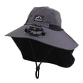 thumbnail image 1 of Solar Fan Hat Wide Brim Hat with Fan Sunscreene Neck Flap 3-Speed Outdoor Sun Hat for Fishing,Hiking,USB Solar Charging, 1 of 3