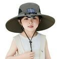 thumbnail image 1 of Solar Fan Hat, Wide Brim Solar Fan Hat, Hat with 2 Fans Solar Power for Men Women, Sun Bucket Fishing Hats, Solar & USB Charging Sombrero Con Ventilador Solar, 1 of 4