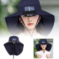 thumbnail image 1 of Solar Fan Hat - Wide Brim Sun Hat with Solar Powered Cooling Fan for Outdoor Activities - UV Protection Fishing, Hiking, Camping Hat for Men & Women, 1 of 4