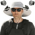 thumbnail image 1 of Solar Fan Hat, Wide Brim UPF 50+ Sun Hat, Solar & Usb Charging for Fishing Hiking Outdoor Activities, 1 of 8