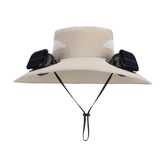 Solar Fan Hat, Wide-Brimmed Breathable Sun Protection, USB Rechargeable ...