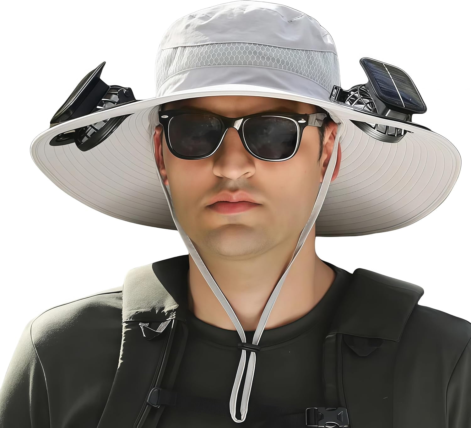 Solar-Powered Fan Sun Hat – Wide Brim, Adjustable, For Fishing, Beach, Outdoor - View #6