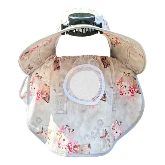 Solar Fan Hat for Women Outdoor Wide Brim Fishing Sun Hat with 3-Speed USB/Solar Charging Adjustable Headband (22-24in Head Size Gray)