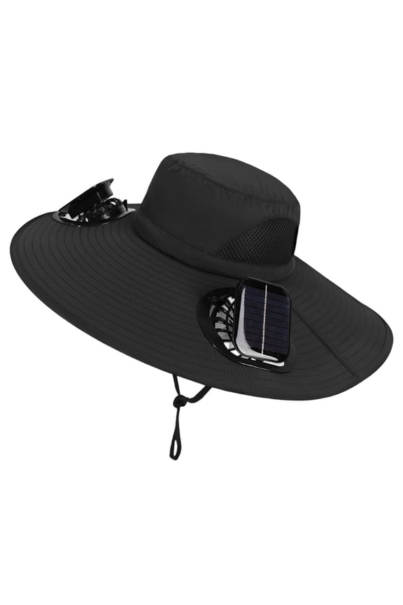Solar Fan Hat with Mist, Wide Brim Sun Hat with 3 Fan, Solar Power Fans Hat with Built in Fan, Fishing Hat Sun Protection Summer Hats