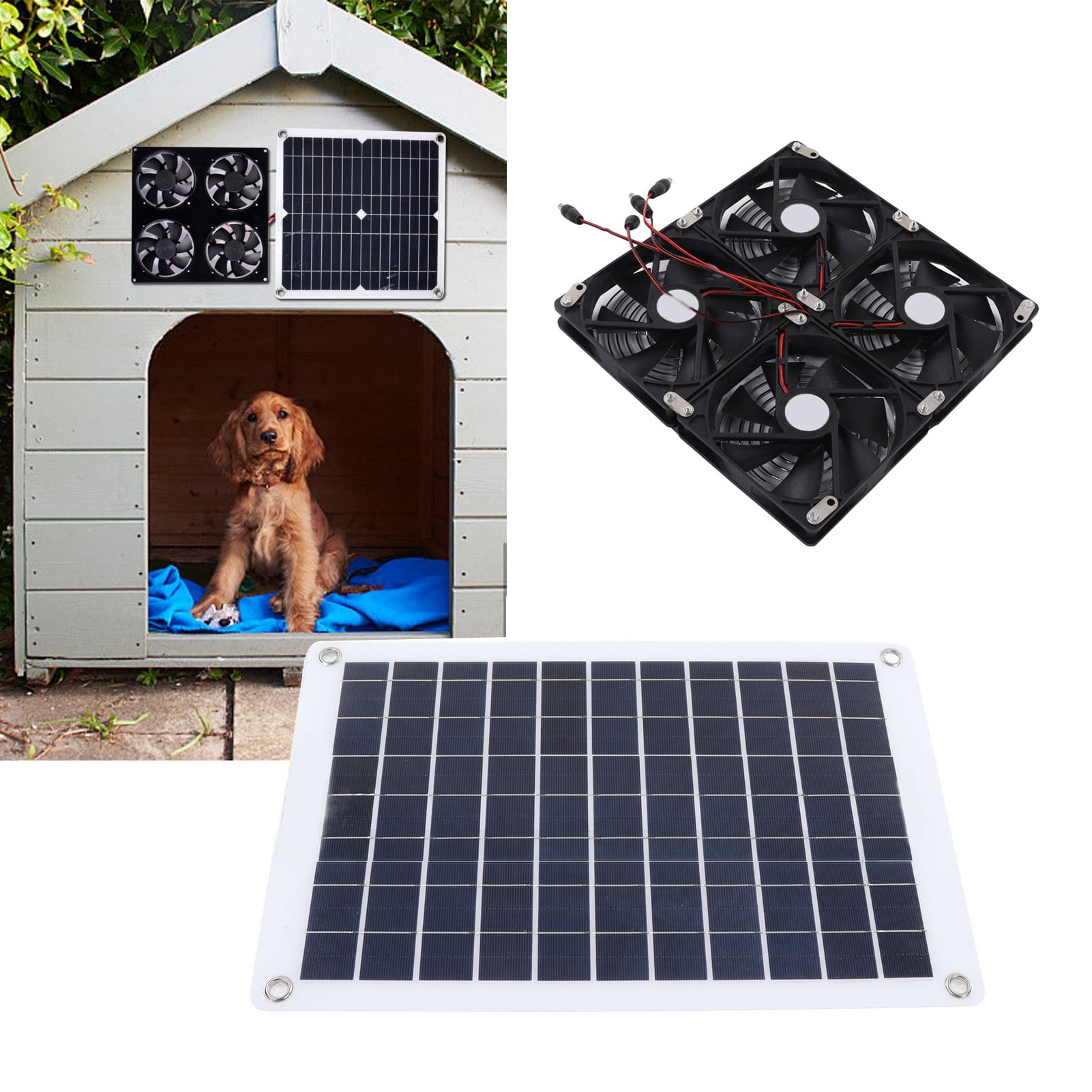 Solar Fan Kit, Solar Panel Exhaust Fan 2 Bearings Engineered Motors