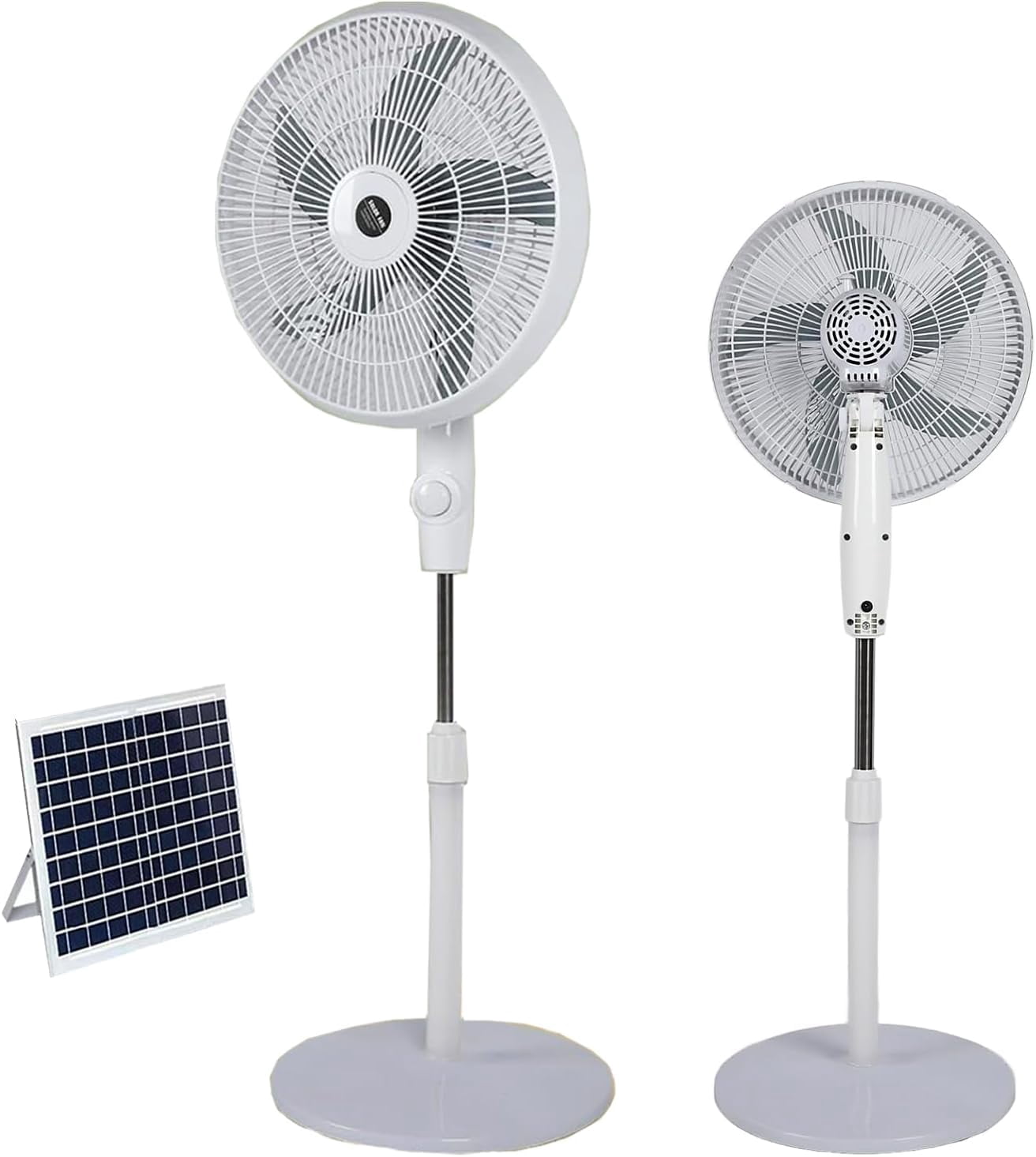 Solar Fan, Oscillating Standing Fan, Electric Oscillating Fan, 10000mAh Rechargeable Mobile Ventilador, 3 Speed Settings, Height Adjustable, for Office, Household, Dorm, Camping