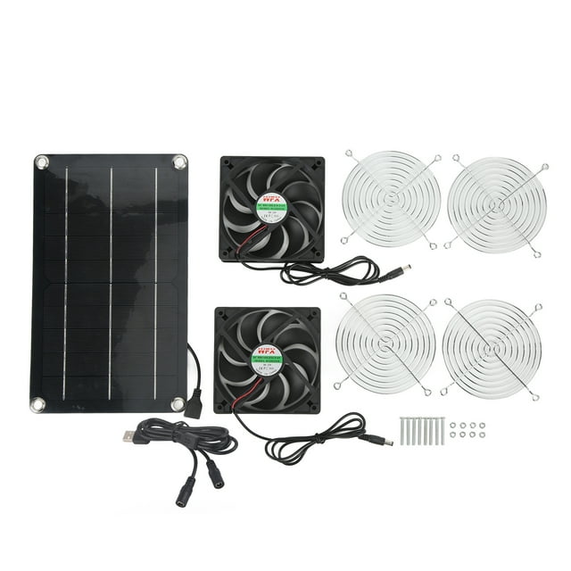 Solar Fan Portable Safe Environment Friendly Dual Exhaust Fan with