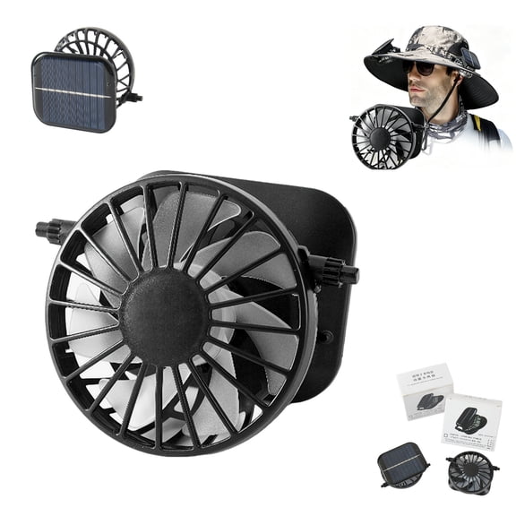 Solar Fan Replacement, Mini Solar Powered Fan for Hat Replacement, Mini Rechargeable Portable SolarFan Lightweight Cooling Fans Hat Accessories, for Outdoor Camping Fishing