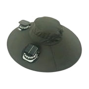 Solar Fan Sun Hat with Spray Mist Cooling, Wide Brim UV Protection Fishing Hat, Solar Powered Cooling Fan Hat, Breathable Outdoor Sun Hat for Hiking, Campin