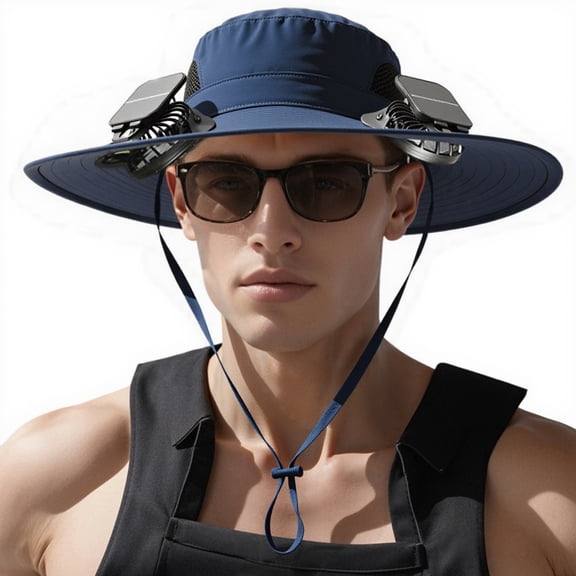 Solar Fan Sun Hat For Women Men Summer Outdoor Hiking Walking Breathable Wide Brim Hat With Fan For Daily Use Wide Rim Hat Men Stray Deal Roll up Wheels up Hat Winery Tote Beach Womens All Weather Hut