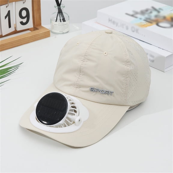 Solar Fan Sun Hat For Women Men Summer Outdoor Hiking Walking Breathable Wide Brim Lightweight Travel Beach Womens Western Hat Womens Outdoor Hat Small Floppy Hat Padres Visor Hat for Camping Hooray