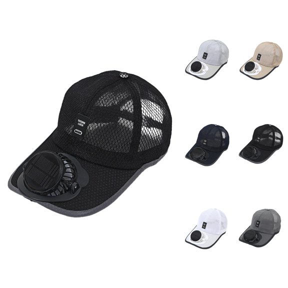 Solar Fan Sun Hats for Women – Rechargeable Mesh Panel Straw Hat with Wide Brim, UV Protection Summer Hat for Beach, Camping, Hiking and Outdoor Fun