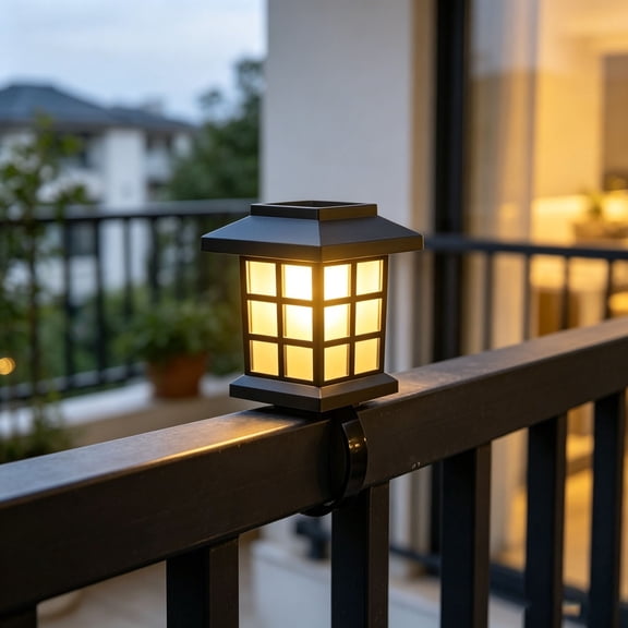 Solar Fence Clamp Light Waterproof Solar Powered Mini Lantern Light Auto On Off No Drill Zip Tie Mount Outdoor Clip Light Decorative Lighting for Patio Backyard Garden Deck Railing Pathway Balcony