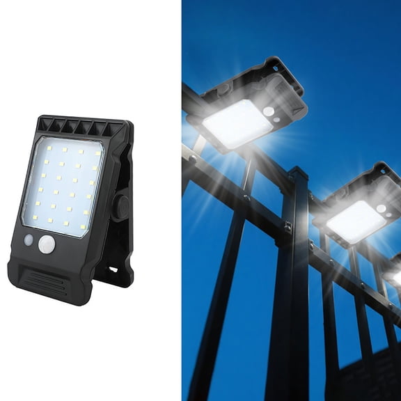 Solar Fence Clip Light with Smart Sensor, 3 Modes, Waterproof Outdoor Wall Mounted LED for Yard, Gate, Patio, Deck, Garage, Camping